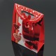 12 pochettes cadeaux cartonnées rouges motif boîte de chocolat 19x9x27cm - 7619