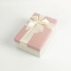 Boîte cadeaux bicolore écrue et rose clair 17x12x6.5cm - 7726p