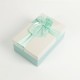 Boîte cadeaux bicolore bleu givré et écrue 17x12x6.5cm - 7729p