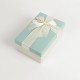 Boîte cadeaux bicolore écrue et bleu givré 17x12x6.5cm - 7732p