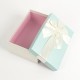 Boîte cadeaux bicolore écrue et bleu givré 17x12x6.5cm - 7732p