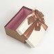 Boîte cadeaux bicolore marron noisette et écrue 17x12x6.5cm - 7735p