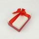 Boîte cadeaux bicolore rouge et écrue 17x12x6.5cm - 7741p