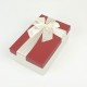 Boîte cadeaux bicolore écrue et rouge 17x12x6.5cm - 7744p