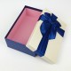 Boîte cadeaux bicolore bleu nuit et écrue 17x12x6.5cm - 7747p