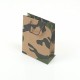 12 sacs cabas en papier kraft brun motif militaire noir et vert 15x6x20cm - 7757