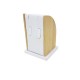 Petit présentoir rectangulaire en bois et simili cuir blanc pour chaîne - 7768