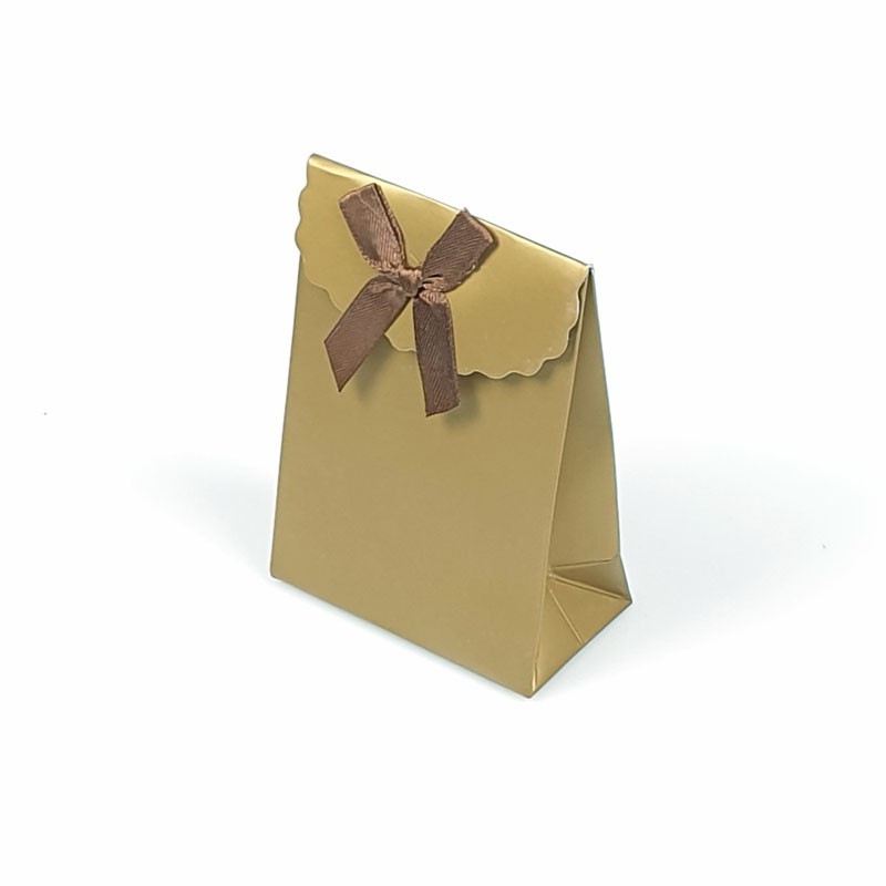 Petites pochettes cadeaux bijoux dorées, petite boîte cadeau velcro.
