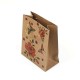 12 sacs cabas en papier kraft motif papillons et fleurs 15x6x20cm - 7869