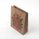 12 sacs cabas en papier kraft motif flamants roses et fleurs 15x6x20cm - 7883