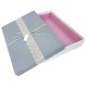 Boîte cadeaux bicolore blanche et grise 28x19x5cm - 7904