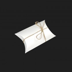 25 boîtes cadeaux berlingot en carton pelliculé blanc 10x17x4.5cm - 7913