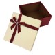 Coffret cadeaux bicolore rouge bordeaux et blanc crème 16.5x16.5x9.5cm - 7892p