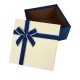 Petit coffret cadeaux bicolore bleu et blanc crème 16.5x16.5x9.5cm - 7895p