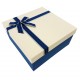 Grand coffret cadeaux bicolore de couleur bleue et crème 24.5x24.5x12cm - 7897g