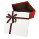 Coffret cadeaux bicolore rouge vif et blanc 16.5x16.5x9.5cm - 7901p