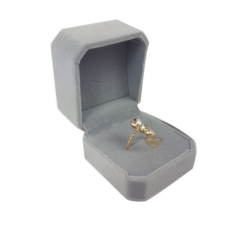 Boîte à Bagues En Velours - Pour Fiançailles, Mariage, Anniversaire - Taille 5.5x5x4cm - Cadeau Romantique - 4