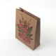 12 sacs cadeaux kraft motif flamants roses et fleurs 19x8x24.5cm - 7886