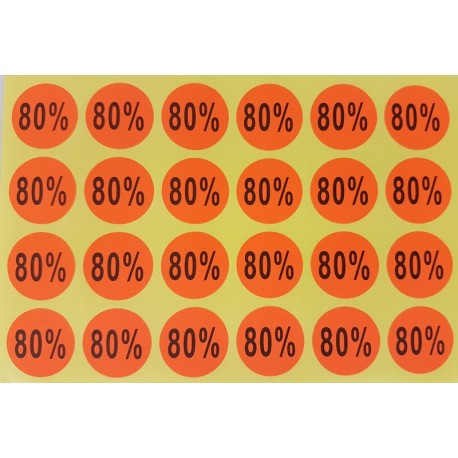 Lot de 240 étiquettes de remise adhésives 80% oranges - 7926of