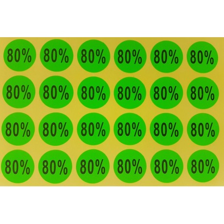 Lot de 240 étiquettes de remise adhésives 80% vertes - 7926v