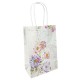 12 sacs papier kraft à fleurs motifs vintage rose clair 18.5x9.5x25.5cm - 14096