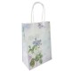 12 sacs papier kraft à fleurs motifs vintage mauve clair 18.5x9.5x25.5cm - 14093