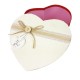 Petite boîte cadeaux coeur bicolore rouge et écrue 13x16x6cm - 9038p