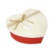 Petite boîte cadeaux coeur bicolore rouge et écrue 13x16x6cm - 9038p