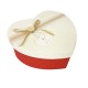 Boîte cadeaux coeur bicolore rouge et écrue 15x18x7.5cm - 9039m