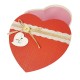 Petite boîte cadeaux en forme de coeur écrue et rouge 13x16x6cm - 9041p