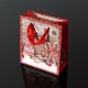 12 petits sacs de Noël rouges décor traineau et sucre d'orge - 12x6x14cm - 9117