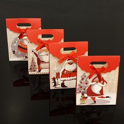 12 grandes boîtes cadeaux couleur rouge Père Noël 31.5x24x12cm - 9244
