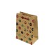 12 sacs cabas en papier kraft brun motif boules de Noël 15x7x20cm - 9297