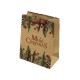 12 poches cadeaux kraft brun inscription Merry Christmas 26x10x32cm - 9303