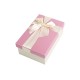 Boîte cadeaux bicolore écrue et rose 17x12x6.5cm - 9322p
