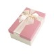 Boîte cadeaux de couleur écrue et rose 20x13.5x8cm - 9323m