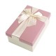Boîte cadeaux écrue et rose avec noeud ruban 22x15x9cm - 9324g