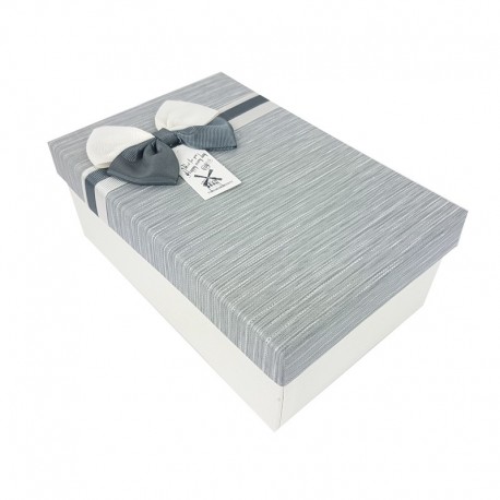 Boîte cadeaux de couleur écrue et gris clair 20x13x8cm - 9341m