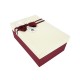 Boîte cadeaux de couleur rouge bordeaux et blanc cassé 20x13x8cm - 9344m