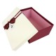 Boîte cadeaux rouge bordeaux et blanc cassé avec noeud ruban 22x15x9cm - 9345g