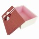 Boîte cadeaux bicolore écrue et rouge bordeaux 18x11x6.5cm - 9346p