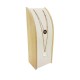 Porte collier rectangulaire en bois et suédine beige - 9370