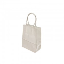12 minis sacs cadeaux papier kraft blanc 11x6x15cm - 14020