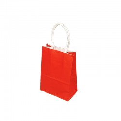 12 minis sacs cadeaux papier kraft rouge 11x6x15cm