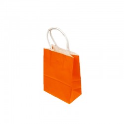 12 minis sacs cadeaux papier kraft orange 11x6x15cm - 14038