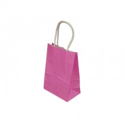12 minis sacs cadeaux papier kraft rose fuchsia 11x6x15cm - 9419