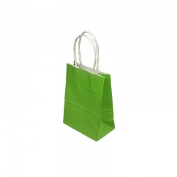 12 minis sacs cadeaux papier kraft vert anis 11x6x15cm - 14068
