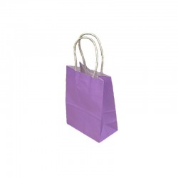 12 minis sacs cadeaux papier kraft mauve lilas 11x6x15cm - 14056