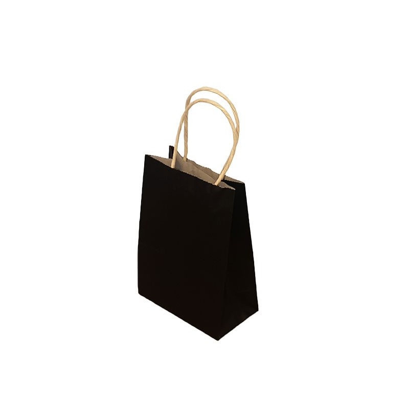 2 10 pcs noir papier souvenir cadeau sacs vêtements maquillage boutique emballage sacs avec poignée en or 