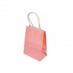12 petits sacs cadeaux papier kraft rose clair 15x8x21cm